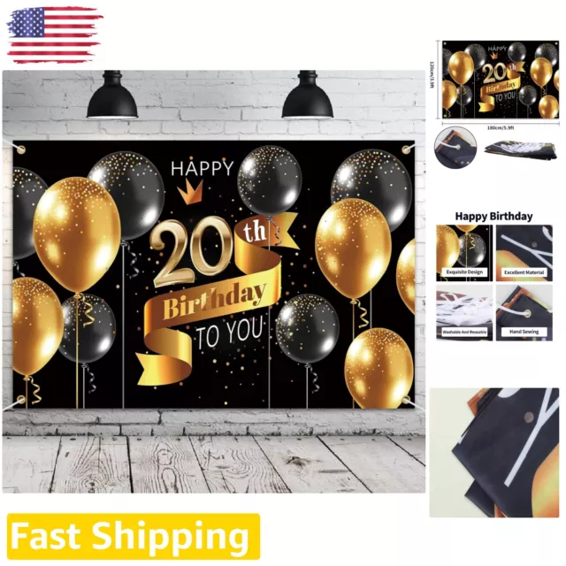 Versatile 3.9x5.9ft Backdrop Banner - Ideal for 20th Birthday Party Decorations