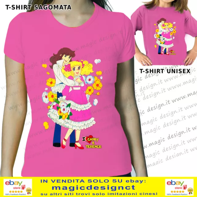 T-Shirt Candy Candy E Terence Cartoon Anni 80 Tshirt Unisex Donna E Bambina