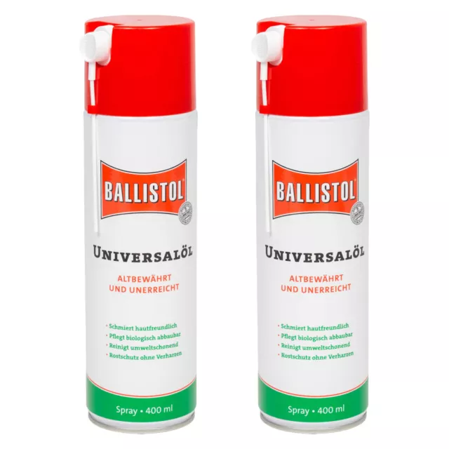 2x 400ml BALLISTOL Universalöl Rostschutz Maschinenöl Schmieröl Pflegeöl Öl