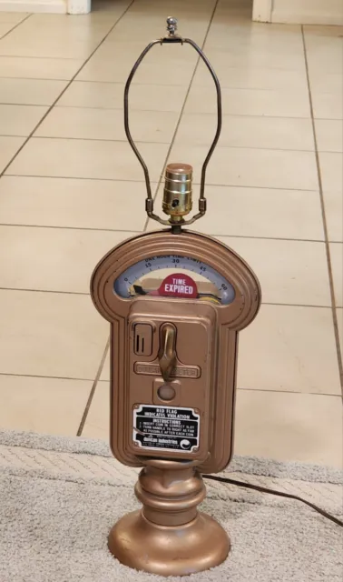 Vintage Duncan Miller Parking Meter Lamp Modification Gold Heavy Duty USA Works!