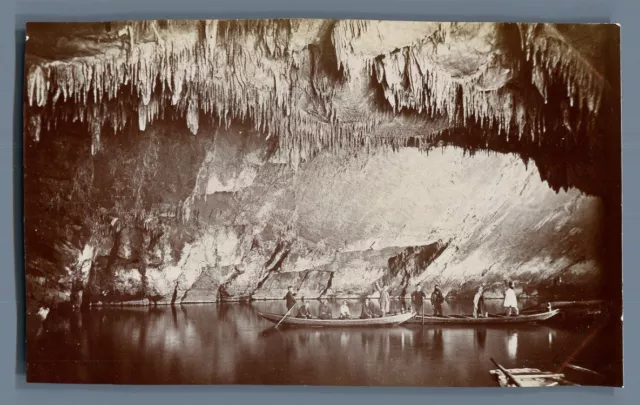 Belgique, Grottes de Han  Vintage citrate print. Vintage Belgium Les grottes d