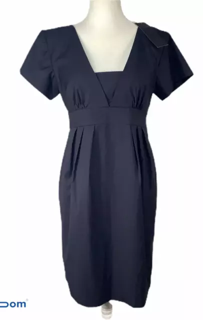 NWT Eva Alexander London Navy Maternity Size M Dress Blue Lined Empire Waist new