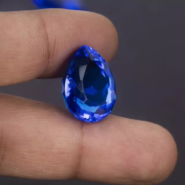 24.0 Ct Certified Natural Translucent Pear Blue Topaz Loose Gemstones Y-593
