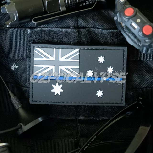 Thin Blue Line Australia Patch - flag police law enforement security federal afp