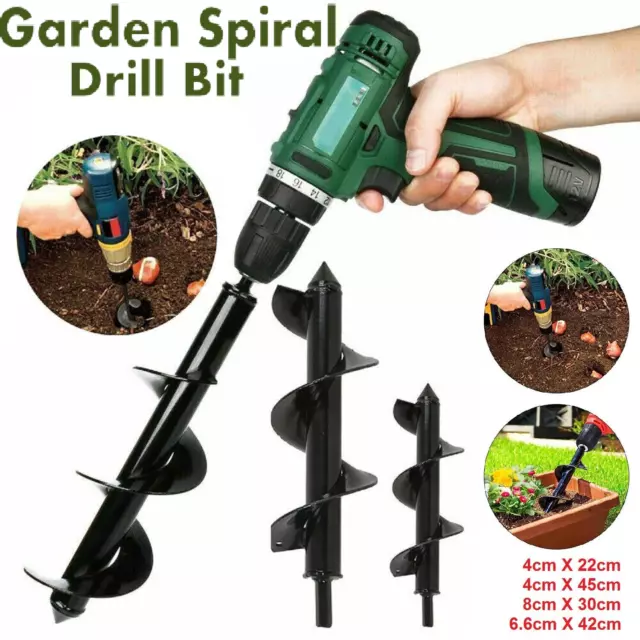 4SIZE Earth Drill Bit Garden Planting Bulb Planter Spiral Hole Digger Tool AU