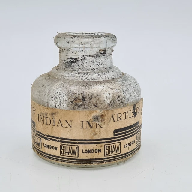 Antique?/Vintage Artists' Indian Ink bottle No.1642 with label, 11749 / A527