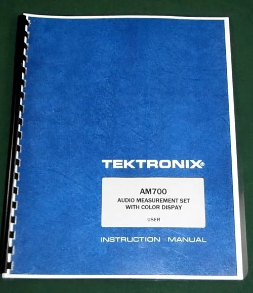 Tektronix AM700 User Manual: Comb Bound & Protective Covers
