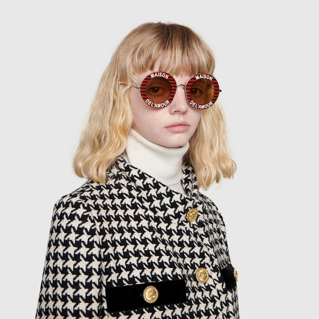 AUTHENTIC NEW Gucci GG0113S Red Stripe Sunglasses 44mm MAISON DEL