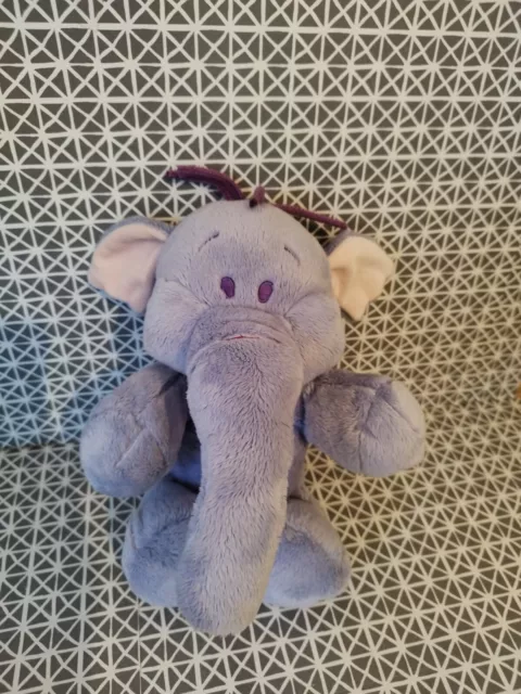 Doudou peluche éléphant Lumpy mauve rose 25 cm Disney Nicotoy