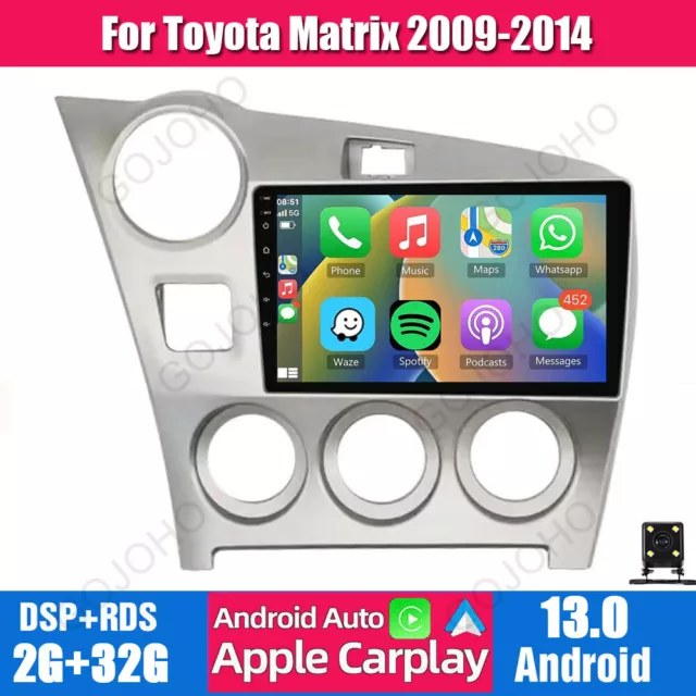Android 13 For Toyota Matrix 2009-2014 Car Stereo GPS Carplay Wifi Navi BT Radio