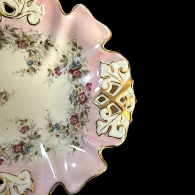 Rare Antique Oscar Schlegelmilch Hand Painted Porcelain Dish 9” X 11.5” 3