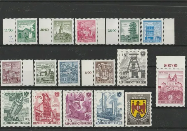 Wertvolles Lot Österreich ab 1957 postfrisch 16 Briefmarken