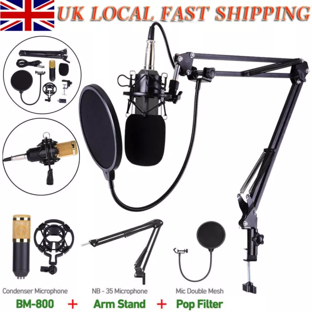 BM800 Broadcasting Studio Recording Condenser Microphone Professional Mic Kit UK