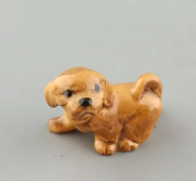 Vintage Miniature Lhasa Apso Puppy Figurine Hagen Renaker 1" long