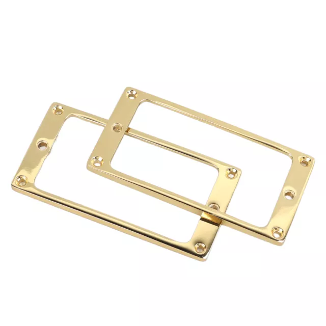 (Gold)2PCS Electric Guitar Pickup Frame Zinc Alloy Flat Humbucker Pickup IDS