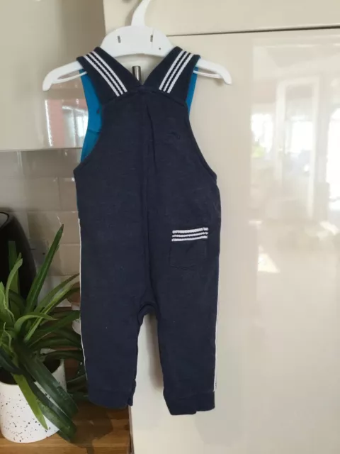 Maillot bleu zoo bébé garçon dungarees coton âge 3-6 mois Debenhams appliqué 3