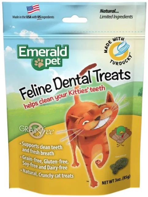 Golos dentales felinos esmeralda para mascotas sabor turducky