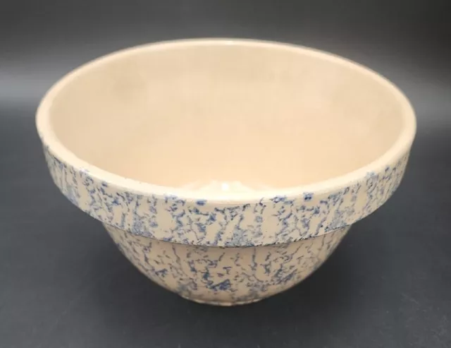 VTG Robinson Ransbottom RRP Blue Mixing Bowl 7” Sponge Ware Roseville Ohio USA