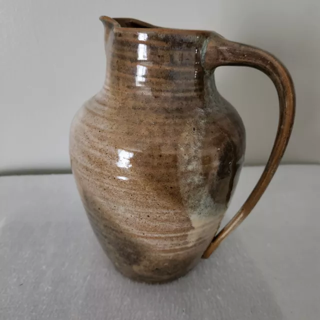 Handmade Art Pottery Wheel Thrown Glazed Signed Pitcher Vase COUNTRY FARMHOUSE