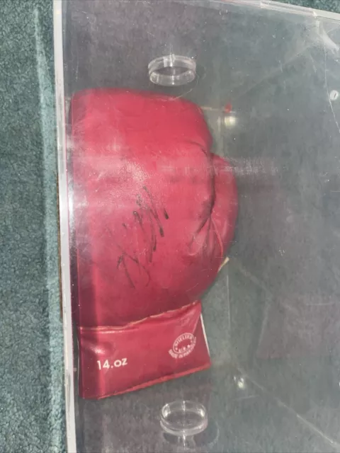 Mike Tyson Signed Boxing Glove. In Display Case