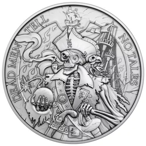 Dead Men Tell No Tales Round 1 Troy ounce (31.1g)  .999 Fine Silver