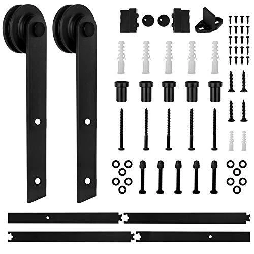 6.6ft Sliding Barn Door Hardware Kit, Heavy Duty Barn Door Track Kit
