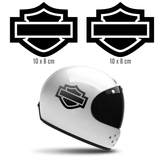 2x Harley-Davidson Sticker aufkleber Helm Motorrad schwarzglänzendes Vinyl