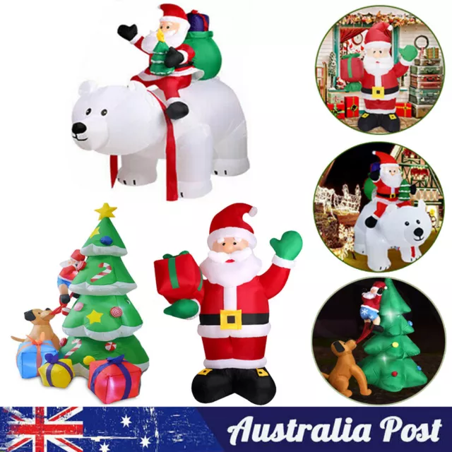 Inflatable Christmas Santa Snowman Claus Xmas Tree Gift LED Lights Decorations