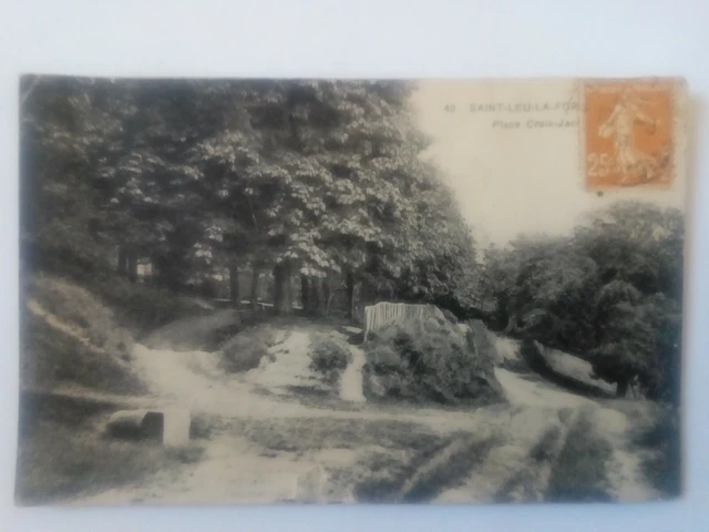 Cpa Saint Leu la Foret.Place Croix Jac...