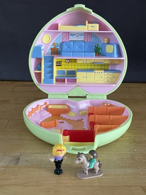 Vintage polly pocket Pony Club COMPLETE Heart Case Horse
