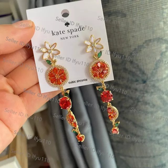 NWT Kate ks Spade Sweet Citrus Linear Drop Statment Earrings 3