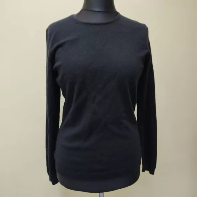 Maglione Pure Collection 100% cashmere donna UK12 nero maniche lunghe