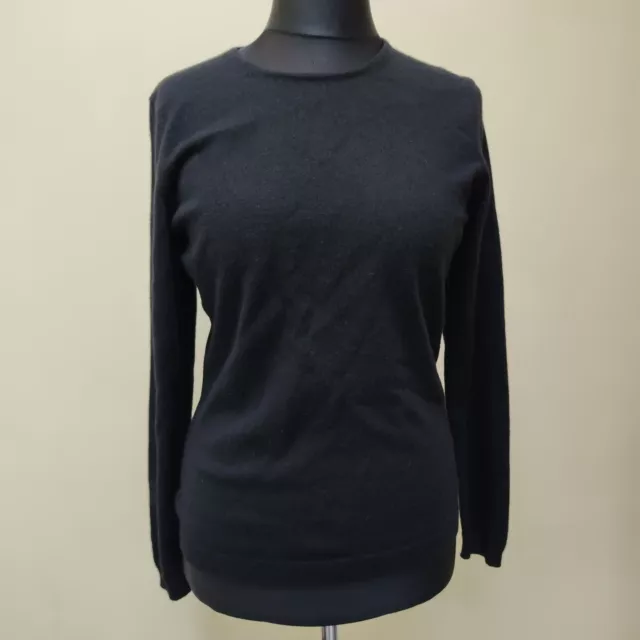 Pure Collection 100% Cashmere Jumper Women’s UK12 Black Long Sleeve Sweater