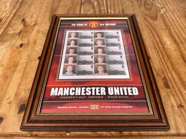 FRAMED Manchester United Present Day Heroes 2002/03 - Customised Stamp Sheet