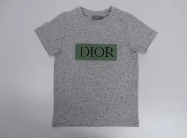 Dior Boys Short Sleeve T-Shirt Top Age 8 Years Grey Top NEW Logo Print