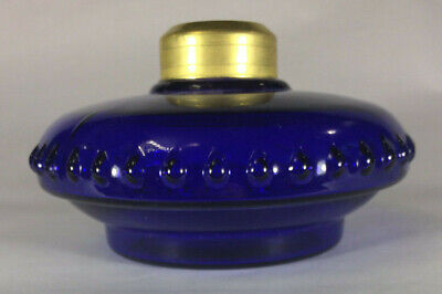 New Cobalt Blue Glass Oil Lamp Font For Cast Iron Wall Bracket No. 2 Collar #103