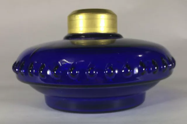 New Cobalt Blue Glass Oil Lamp Font For Cast Iron Wall Bracket No. 2 Collar #103