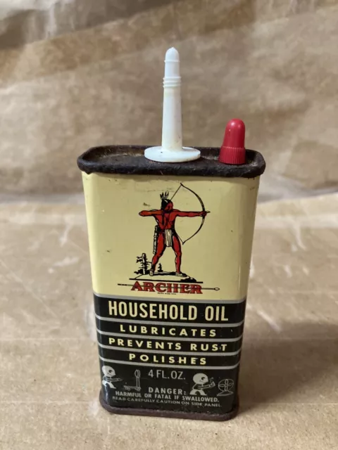 NOS 4 OZ ARCHER Household Oil Can - Vintage Handy Oiler Tin  Graphics-RARE-#2 $25.49 - PicClick