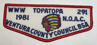 OA Lodge 291 Topatopa 1981 NOAC  Flap Mint Boy Scout CF7