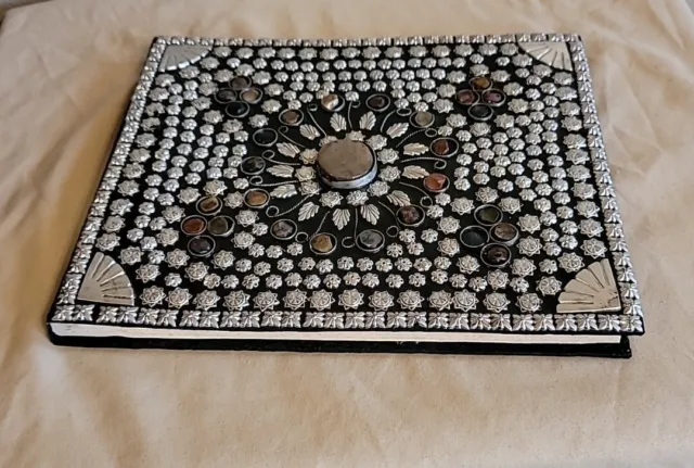 Libro de recortes de fotos de memoria para invitados ocasión especial mosaico de joyas India nuevo sin etiquetas.