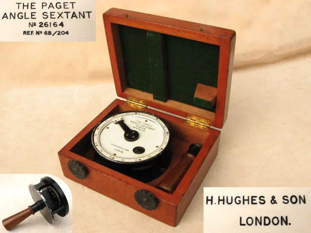 Henry Hughes & Son 'The Paget' angle sextant with case, early 1900's.