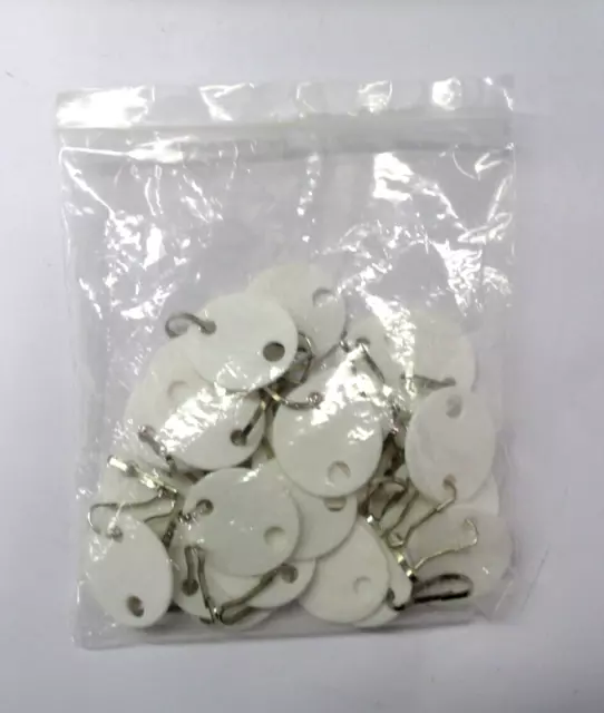 30 Blank White Oval Plastic Style Key Tags  Rack Style Cabinets MMF Industries