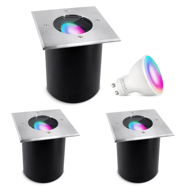 Print-Klex LED Bodenleuchte Eckig – 4W, 3000K Warmweiß, IP67, Edelstahl & Sicherheitsglas
