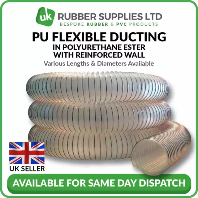 PU Flexible Ducting Hose Pipe - Ventilation, Woodworking, Fume & Dust Extraction