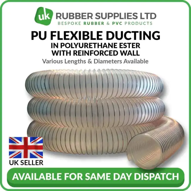 PU Flexible ducting hose for ventilation extraction of fumes,dust,vapour NextDay