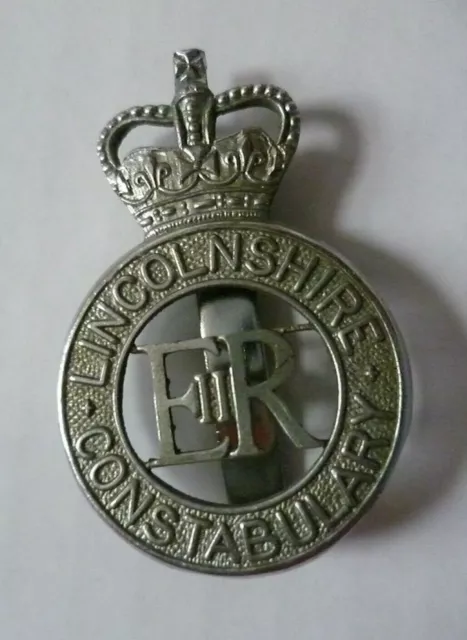 Lincolnshire Constabulary Cap Badge QC Slider Chrome maker Firmin - OBSOLETE