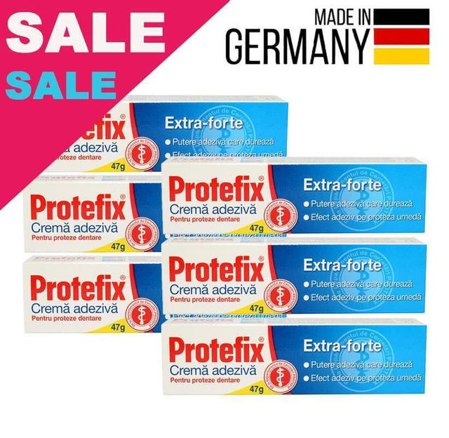 Protefix Extra Strong Denture Adhesive Cream Strong Fixing Neutral Taste x 6