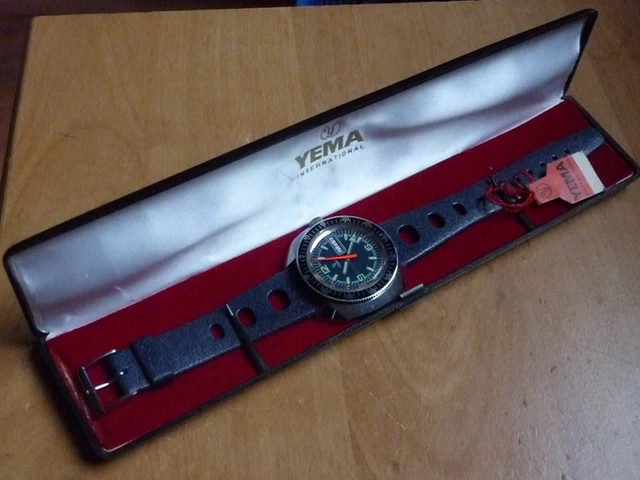 MONTRE YEMA VINTAGE Skin Diver Automatic Avec Ecrin Boite Yema EUR