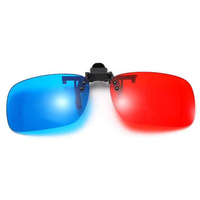 Red Blue Green 3D Glasses Black Frame For Dimensional Anaglyph Movie-$i