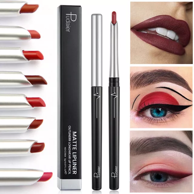 Lip Liner Matte Lip Pencil Lipsticks Waterproof Long Lasting Pencil Eye Liner @